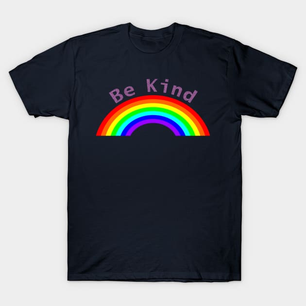 Purple Be Kind Rainbow of Kindness T-Shirt by ellenhenryart